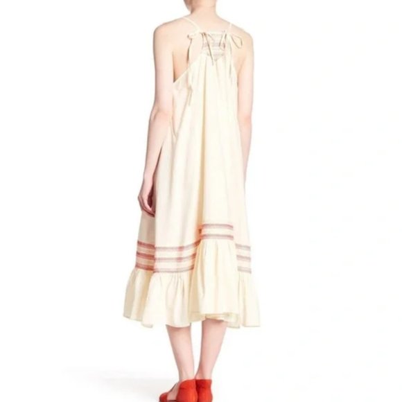 Free People Another Love Embroidered Linen Midi Dress, Size L, NWT - Picture 10 of 12